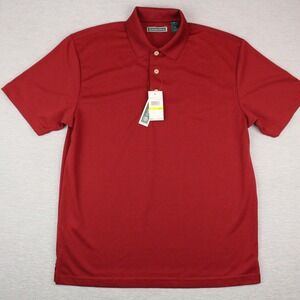 Cubavera Polo Shirt Mens Size M Red Short Sleeve Polyester NEW